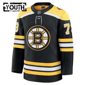 Boston Bruins Fanatics Premium Charlie McAvoy 2024-25 Heim Schwarz Trikot - Kinder
